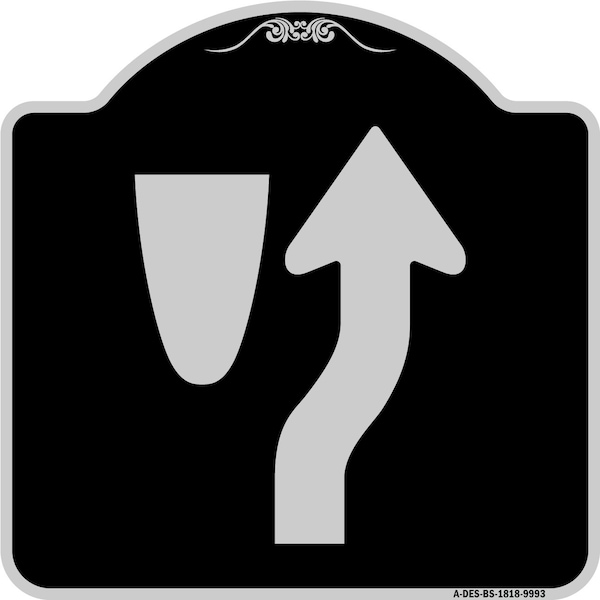 Signmission Designer Series-Beware Of Curb Graphic Black & Silver Heavy-Gauge Aluminum, 18" x 18", BS-1818-9993 A-DES-BS-1818-9993 - main